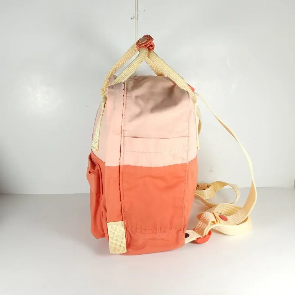 Fjallraven Kanken Art 23616 Mini Orange /pink Nylon Swedish Daypack Backpack
